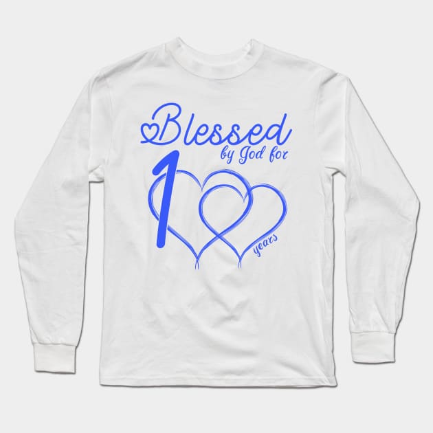 Blessed by god for 100 years old Birthday Gifts for grandfather Long Sleeve T-Shirt by BijStore